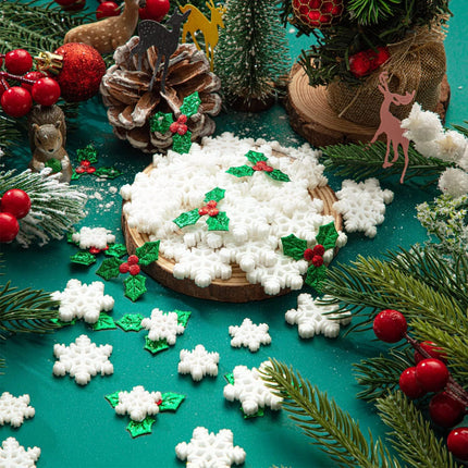 160PCS Mini Christmas Decorations DIY Crafts Includes Resin Charms and Miniature Holiday Decor