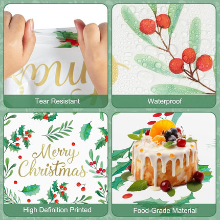 3PCS Merry Christmas Tablecloths – 54x108" Disposable Holiday Table Covers