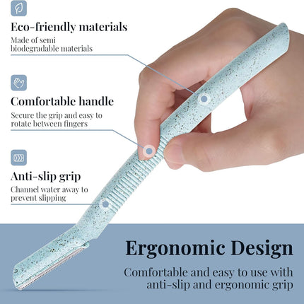 Dermaplane Razor for Women – Facial Hair & Eyebrow Trimmer, 6 Disposable Blades