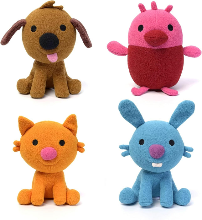 Plush Gift Pack – 4 Stuffed Animals with Cardboard Playhouse for Kids
