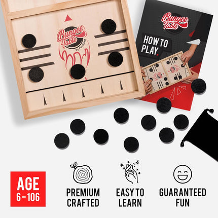 Fast Sling Puck Game Wooden Air Hockey Board Family Party Game for All Ages