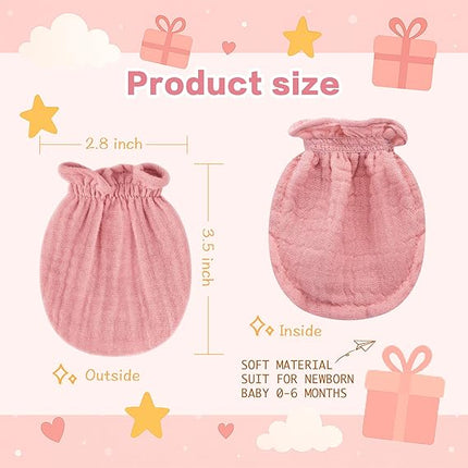 Muslin Baby Mittens – 100% Cotton Soft No-Scratch Gloves for 0–6 Months