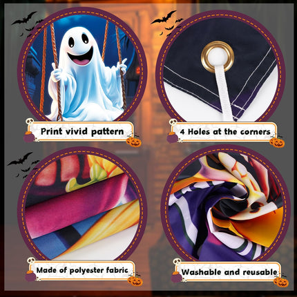 Halloween Ghost Door Cover Banner, 71.6x35.4in Indoor Outdoor Wall & Window Decor