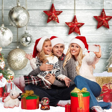 Christmas Photography Backdrop – White Wood Floor & Winter Holiday Decor