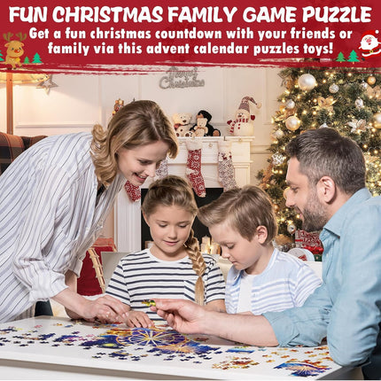 1000-Piece Christmas Puzzle Advent Calendar 2024 – Fun for Adults & Kids Holiday Countdown