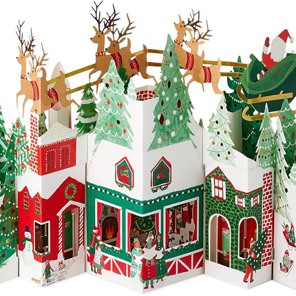 Paper Wonder Pop-Up Christmas Card – Jumbo Accordion Village Table Decoration