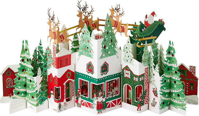 Paper Wonder Pop-Up Christmas Card – Jumbo Accordion Village Table Decoration