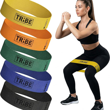 5-Pack Fabric Resistance Bands for Legs & Glutes 5 Levels Booty Bands Workout