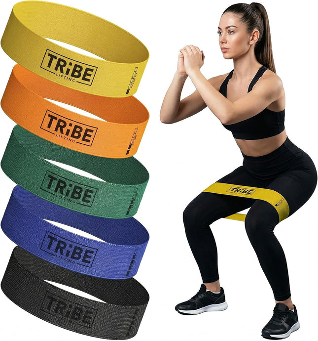 5-Pack Fabric Resistance Bands for Legs & Glutes 5 Levels Booty Bands Workout