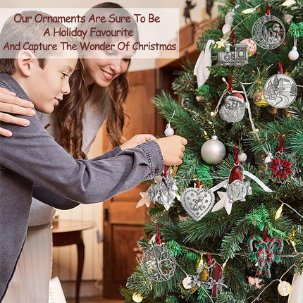 2025 Solid Pewter Christmas Tree Ornament – Handcrafted Metal DIY Holiday Hanging Decoration