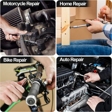 46 Piece Wrench Set with Sockets Extension Bar and Case for Auto and Household