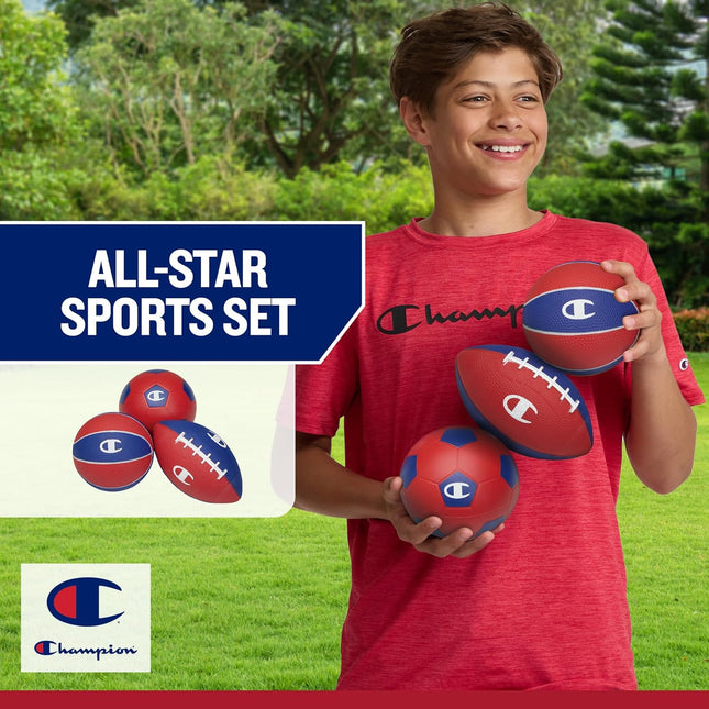 All-Weather Mini Sports Balls 4-Pack – Soccer, Basketball, Football & Baseball