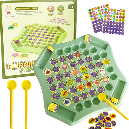 54PCS Fruit Flip Chess Memory Game Matching Board Game for Kids Family