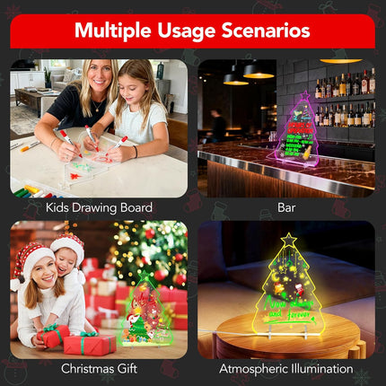 LED Drawing Board for Kids – Light-Up Acrylic Dry Erase Board Xmas Gift