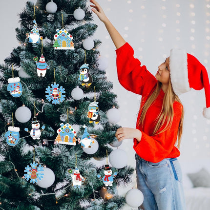 28 PCS Christmas Crafts Ornament Kit – DIY Cutouts & Stickers for Kids