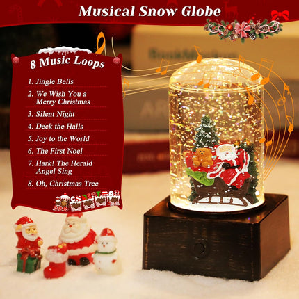 Christmas Snow Globe Lantern – Lighted Musical Water Globe with 8 Songs