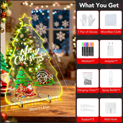 LED Drawing Board for Kids – Light-Up Acrylic Dry Erase Board Xmas Gift