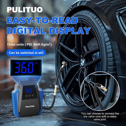 12V 150PSI Tire Inflator, 35L/min Portable Car Air Compressor with Auto Shut-Off