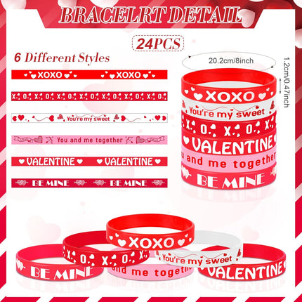 48 Pcs Valentine’s Day Pens & Silicone Bracelets Set: Party Favors & Gift Set