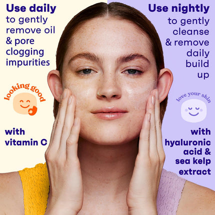 2-Pack Oil-Free Facial Cleanser with Citrus Scent for Day and Night Use (16 oz)