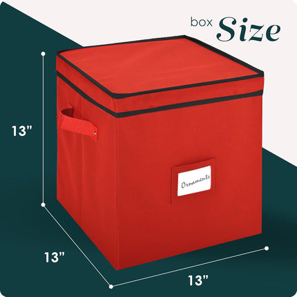Christmas Ornament Storage Box – Holds 64 Ornaments, Adjustable Dividers