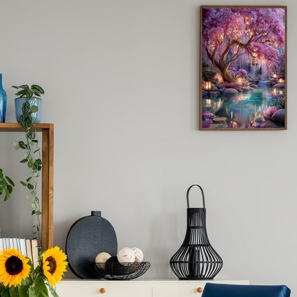 Glowing Dream Forest Diamond Painting Kit, 11.8x15.8in 5D Full Drill Round Art