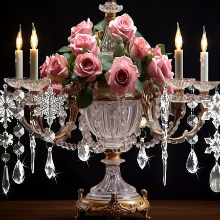 18PCS Crystal Christmas Ornaments – Snowflake & Icicle Tree Decorations