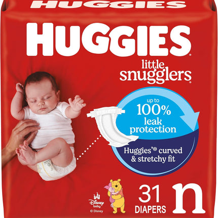 Little Snugglers Newborn Diapers – Size Up to 10 lbs, 31 Count