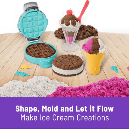 Scented Ice Cream Treats Playset 3 Colors Sand 6 Tools Sensory Kids Toy
