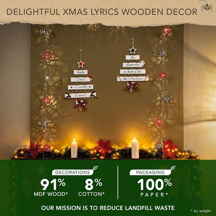 Farmhouse Wooden Christmas Sign – Premium Large Hanging Decor for Home