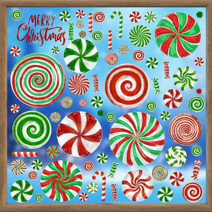 Christmas Window Clings – Candy Cane Stickers and Candyland Decals for Holiday Decor