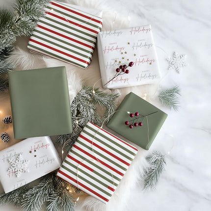 3PCS Christmas Gift Wrapping Paper Rolls 17x120 Inch Vintage Designs