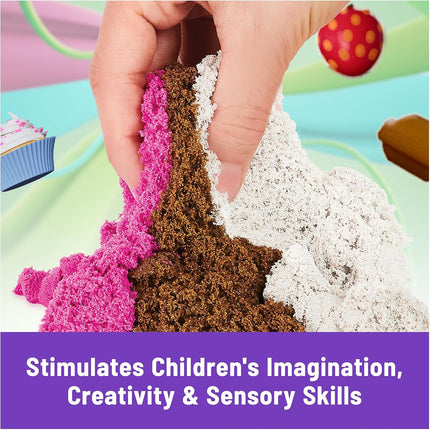 Scented Ice Cream Treats Playset 3 Colors Sand 6 Tools Sensory Kids Toy