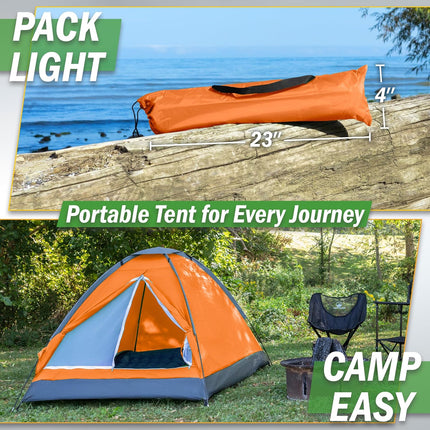 2 Person Camping Tent with Rain Fly & Carry Bag Lightweight Outdoor Shelter