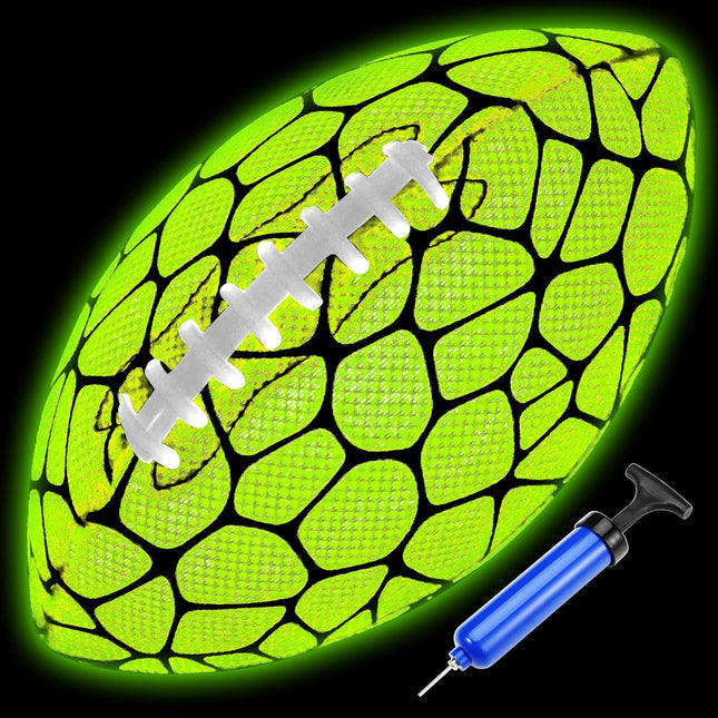Glow in the Dark Football with Strong Grip Light Up Ball Gift for Kids Teens