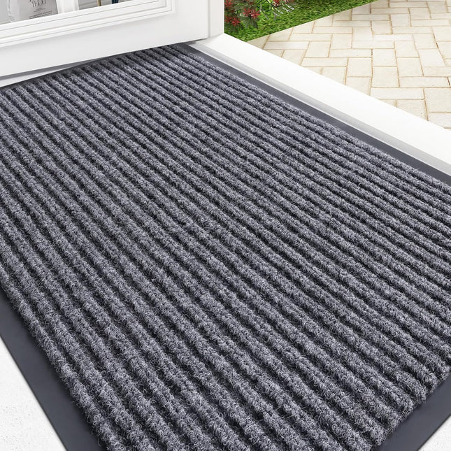 Front Door Mat 29.5x17 – Indoor/Outdoor, Waterproof, Heavy Duty, Grey