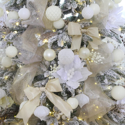 36PCS White Shatterproof Christmas Ball Ornaments – Multi-Size Xmas Baubles