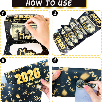 3-Piece New Year 2026 Gift Card Holders – Cash Envelopes for NYE Party