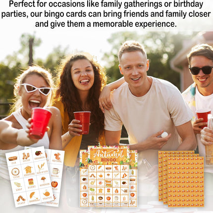 Autumn Bingo Cards for Adults, Fun Fall Party Game Set for Groups – 29 Players