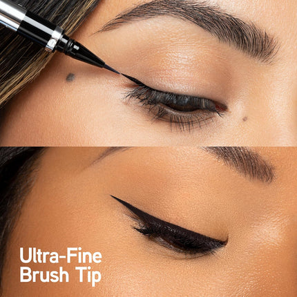 Eye Booster Super Slim Liquid Eyeliner, Waterproof Ultra Black, Precision Vegan Liner