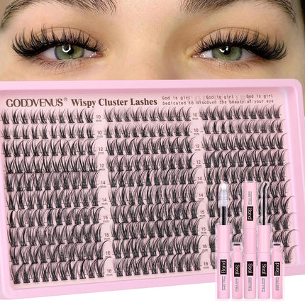 300pcs Wispy Lash Clusters – DIY Natural Eyelash Extension Kit, 10-16mm