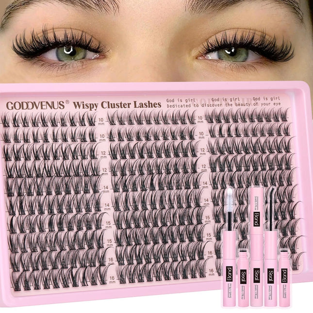 300pcs Wispy Lash Clusters – DIY Natural Eyelash Extension Kit, 10-16mm