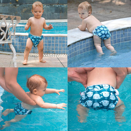 Baby & Toddler Swim Diapers – 2pcs Reusable, Adjustable One Size