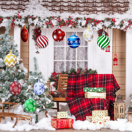 10 Pieces Large Outdoor Christmas Decorations – Hanging Ornaments for Yard and Lawn