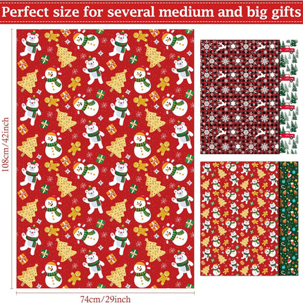 Christmas Gift Wrap & Tissue Paper – Jumbo 29"x42" Sheets, Red Green White