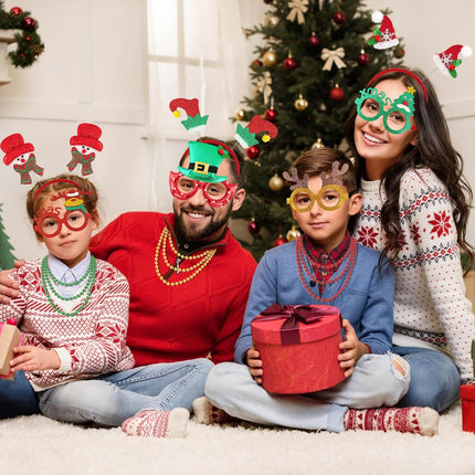 51PCS Xmas Party Props – Glasses & Headbands for Christmas Photo Booth & Favors