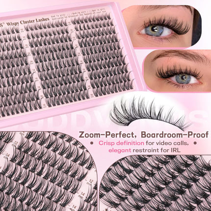 300pcs Wispy Lash Clusters – DIY Natural Eyelash Extension Kit, 10-16mm