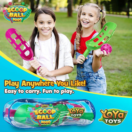Scoop Ball Toss and Catch Game Set with 2 Scoops 2 Balls PVC Carry Case
