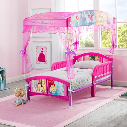 Disney Princess Canopy Toddler Bed, Pink Character-Themed Kids Bed, Ages 15 Months+