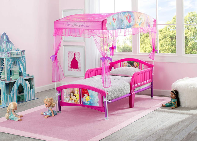 Disney Princess Canopy Toddler Bed, Pink Character-Themed Kids Bed, Ages 15 Months+